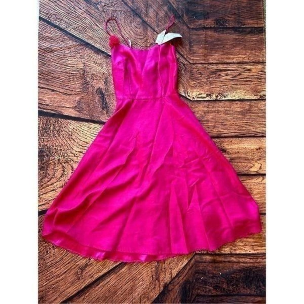 Vintage La Belle Sleeveless Rose Floral Dress Pink 90s Summer Sz 3